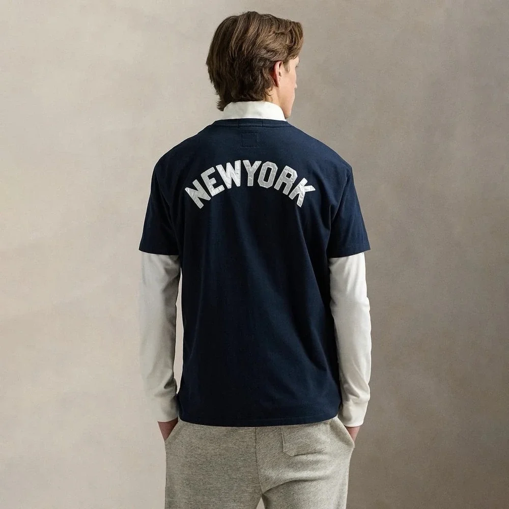 Polo Ralph Lauren x New York NY Yankees Men's XXL Cotton T-Shirt Navy Blue MLB
